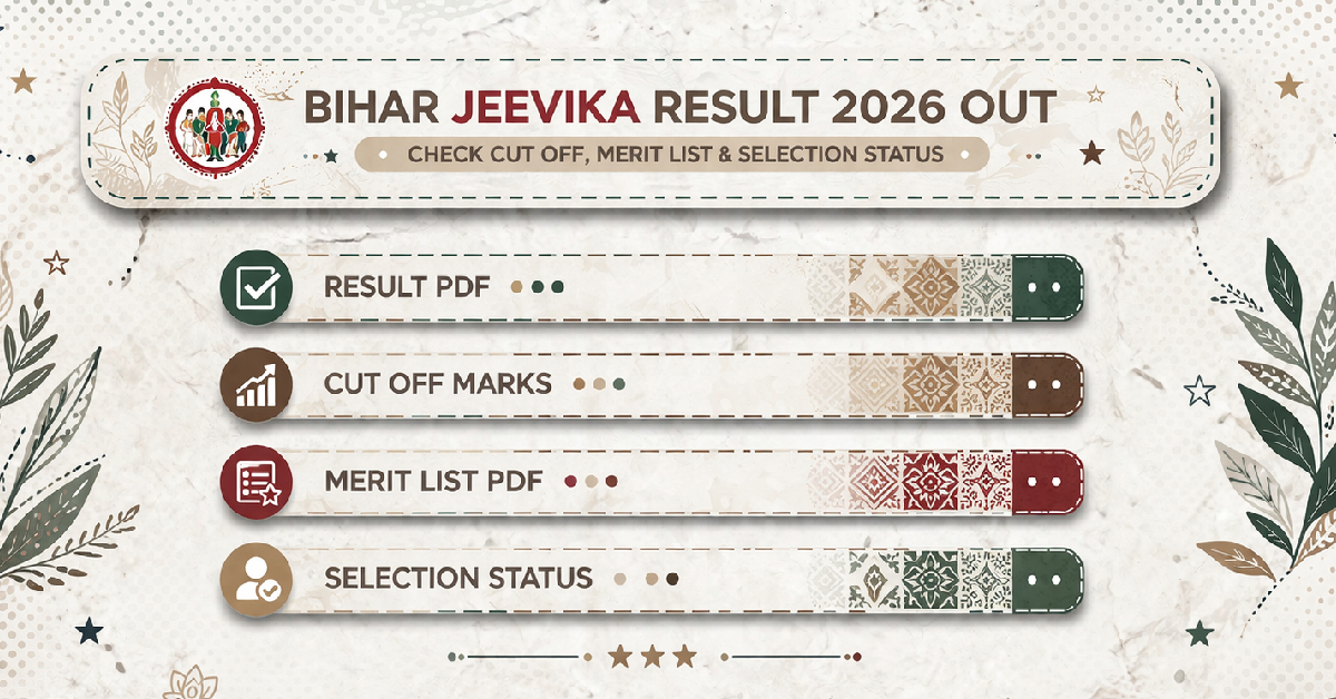 Bihar JEEVIKA Result 2026 Out – Check Cut Off, Merit List PDF & Selection Status